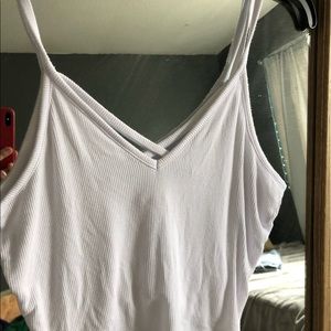 white cropped tank top